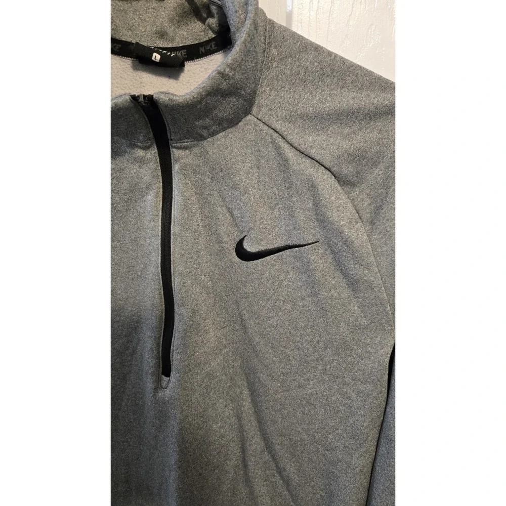 Nike Dri Fit Therma Training 1/4 Zip Pullover Gray Mens Size LARGE